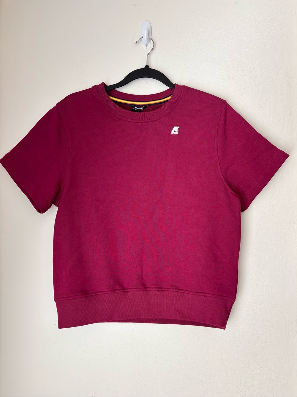 K-WAY Emelette Sweatshirt in Red DK Size 8 (Small) NEW Crewneck Athleisure Chic